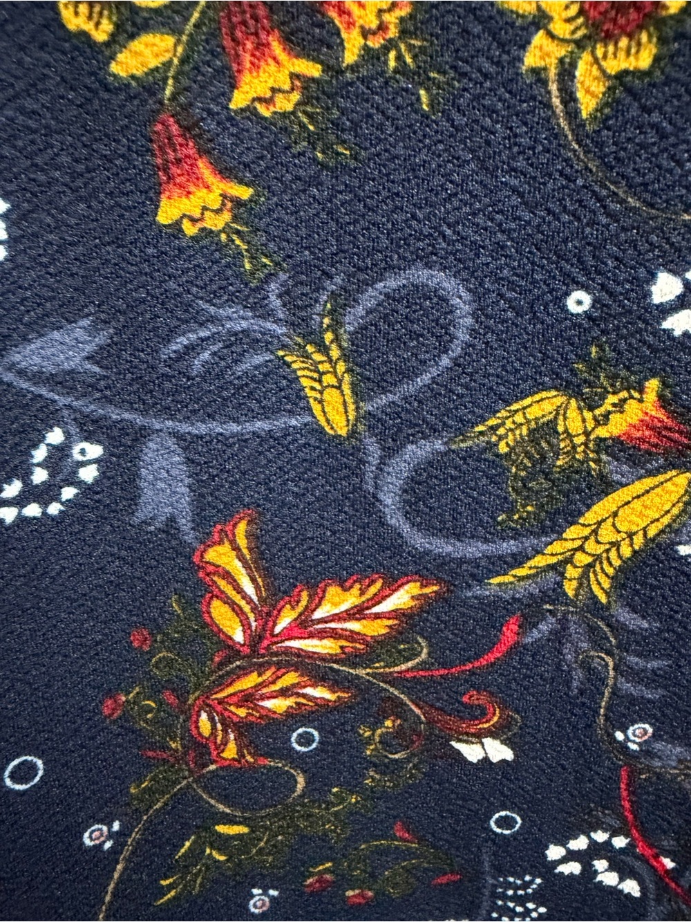 NWT Jules & Leopold Navy Floral Pencil Skirt Yellow Red Blooms S Fall Floral - Picture 7 of 10